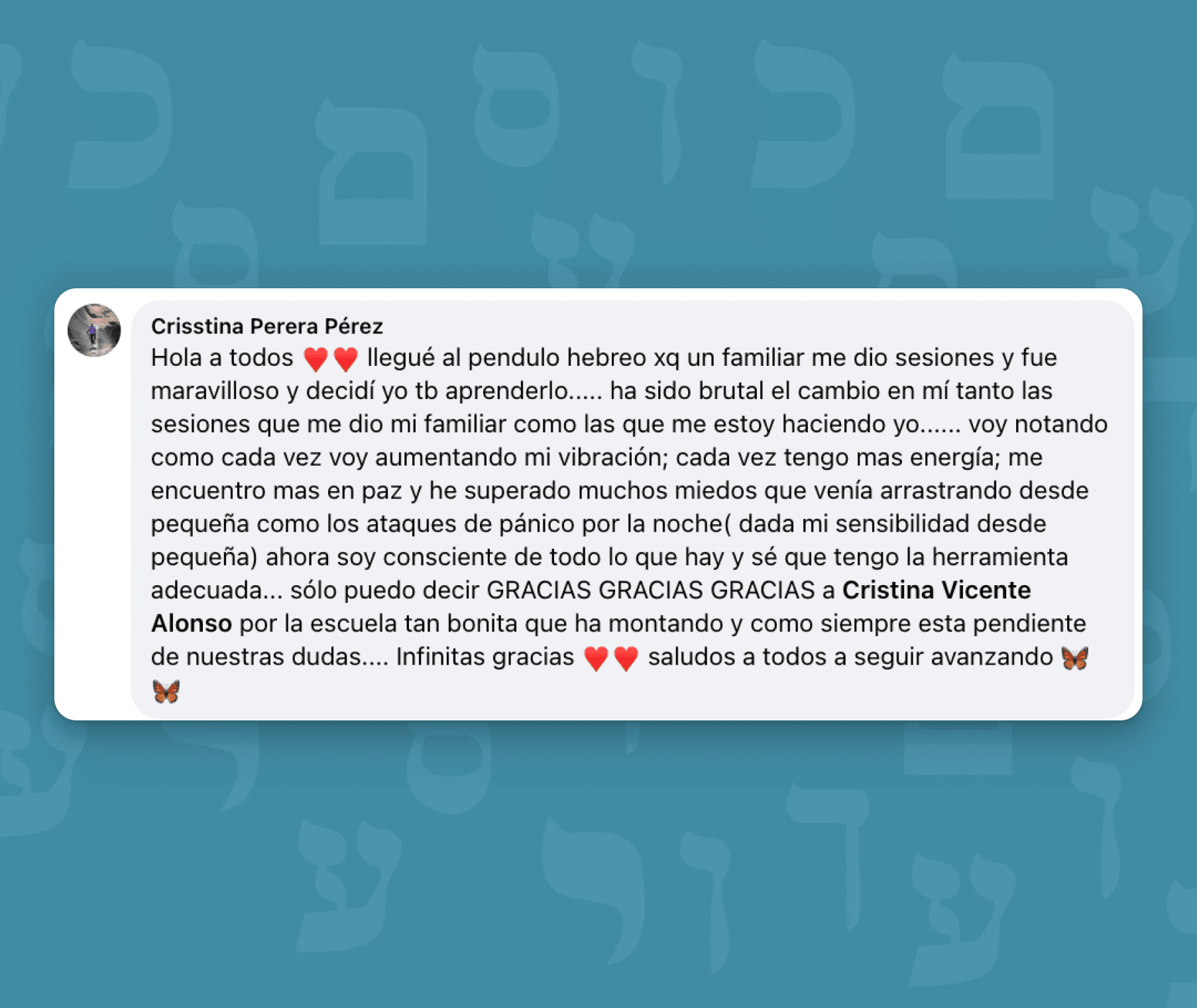 Testimonio escuela internacional de péndulo hebreo