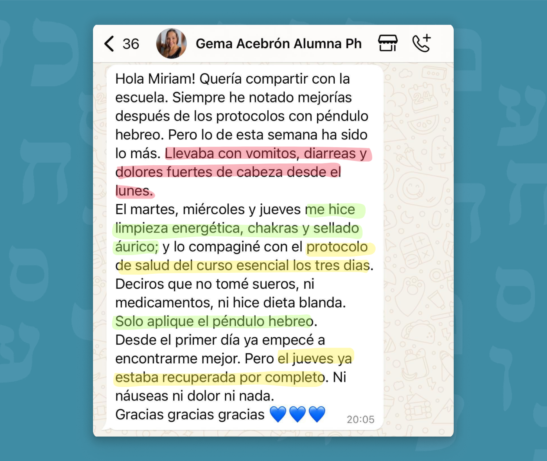 Testimonios alumnos péndulo hebreo
