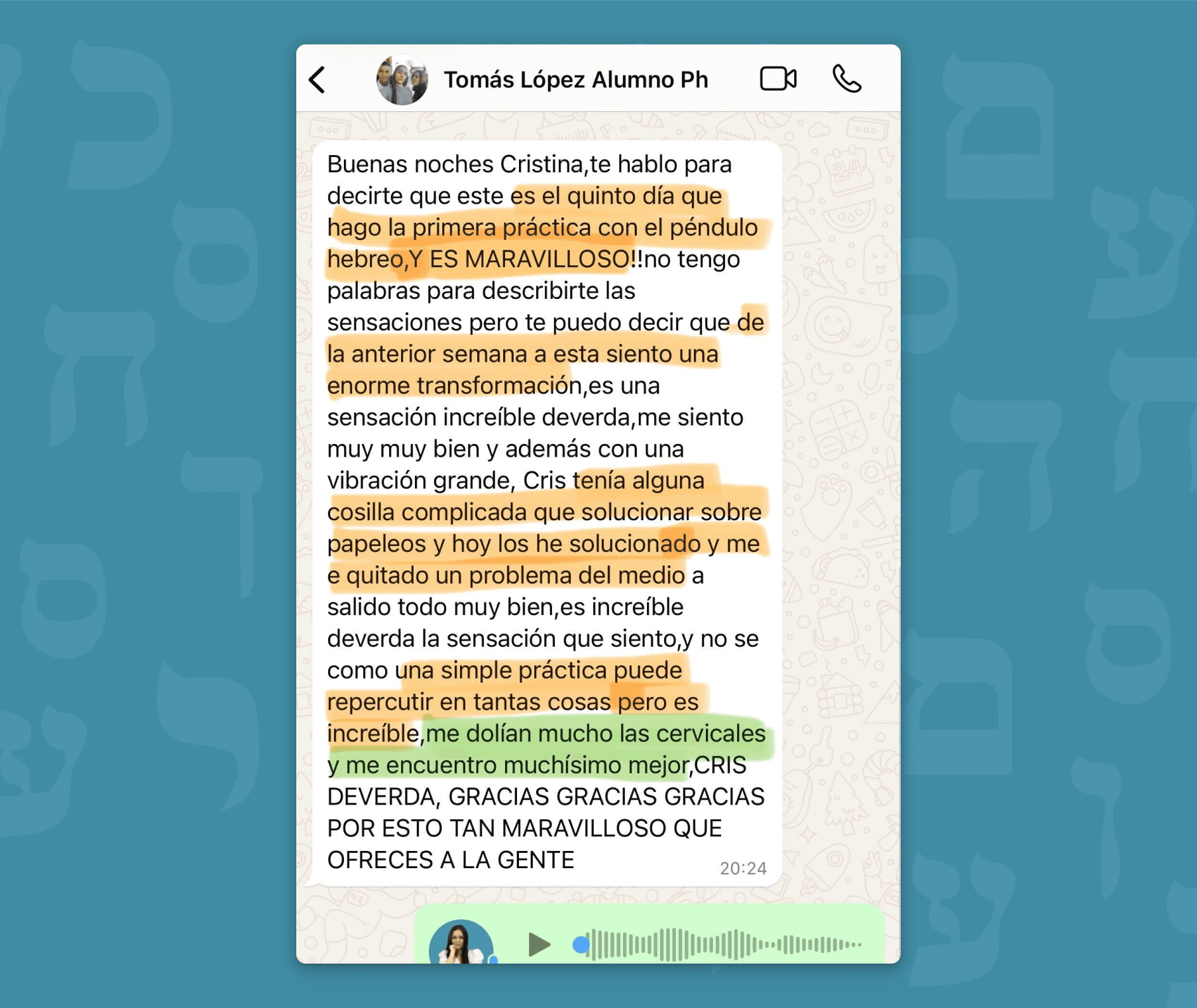 Terapia complementaria testimonios alumnos