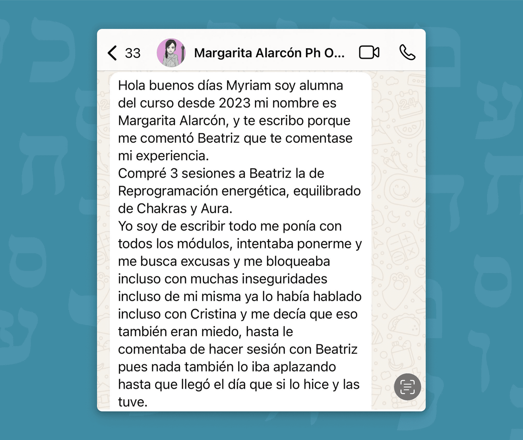 Terapia complementaria testimonios alumnos