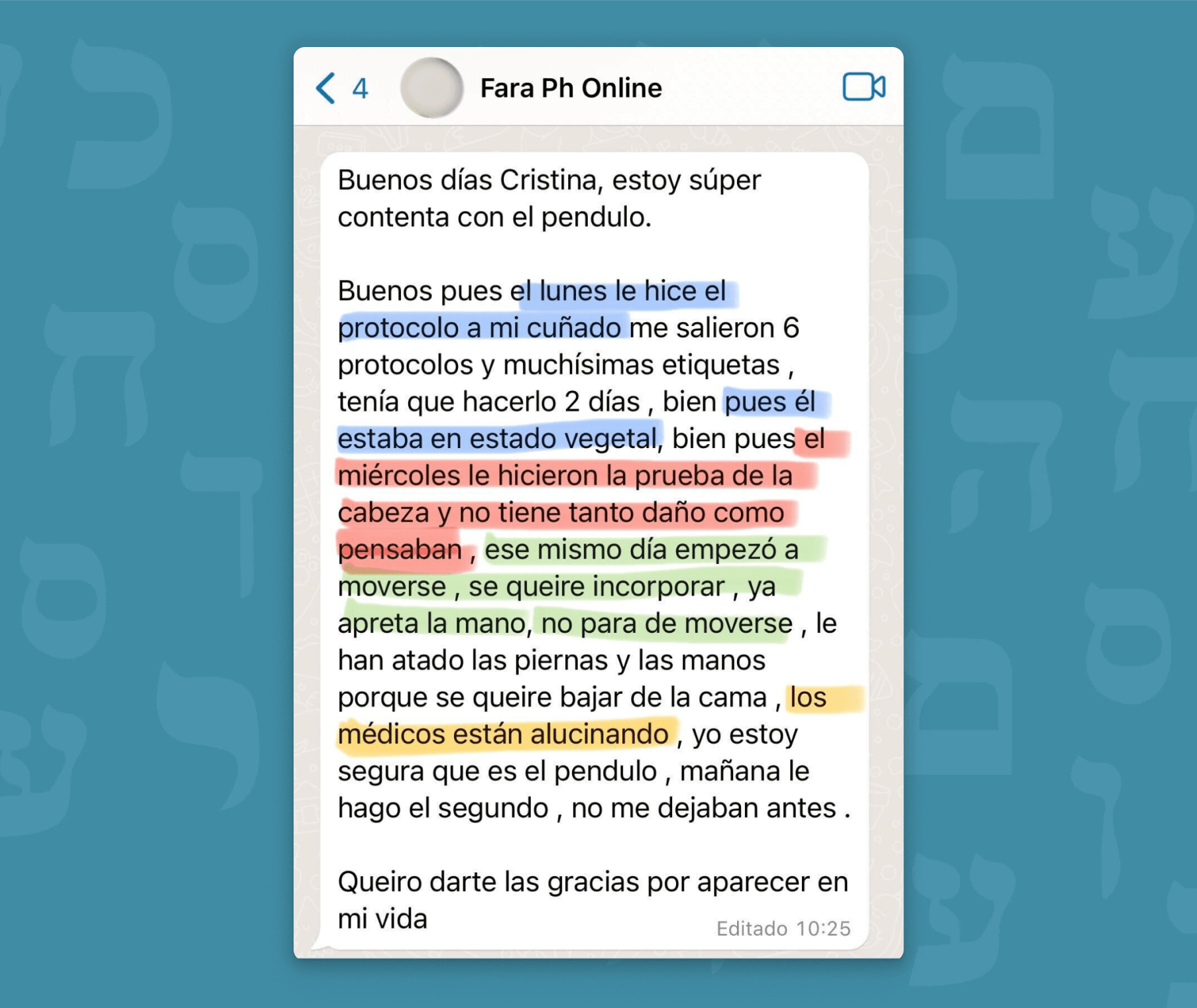 Testimonio escuela internacional de péndulo hebreo