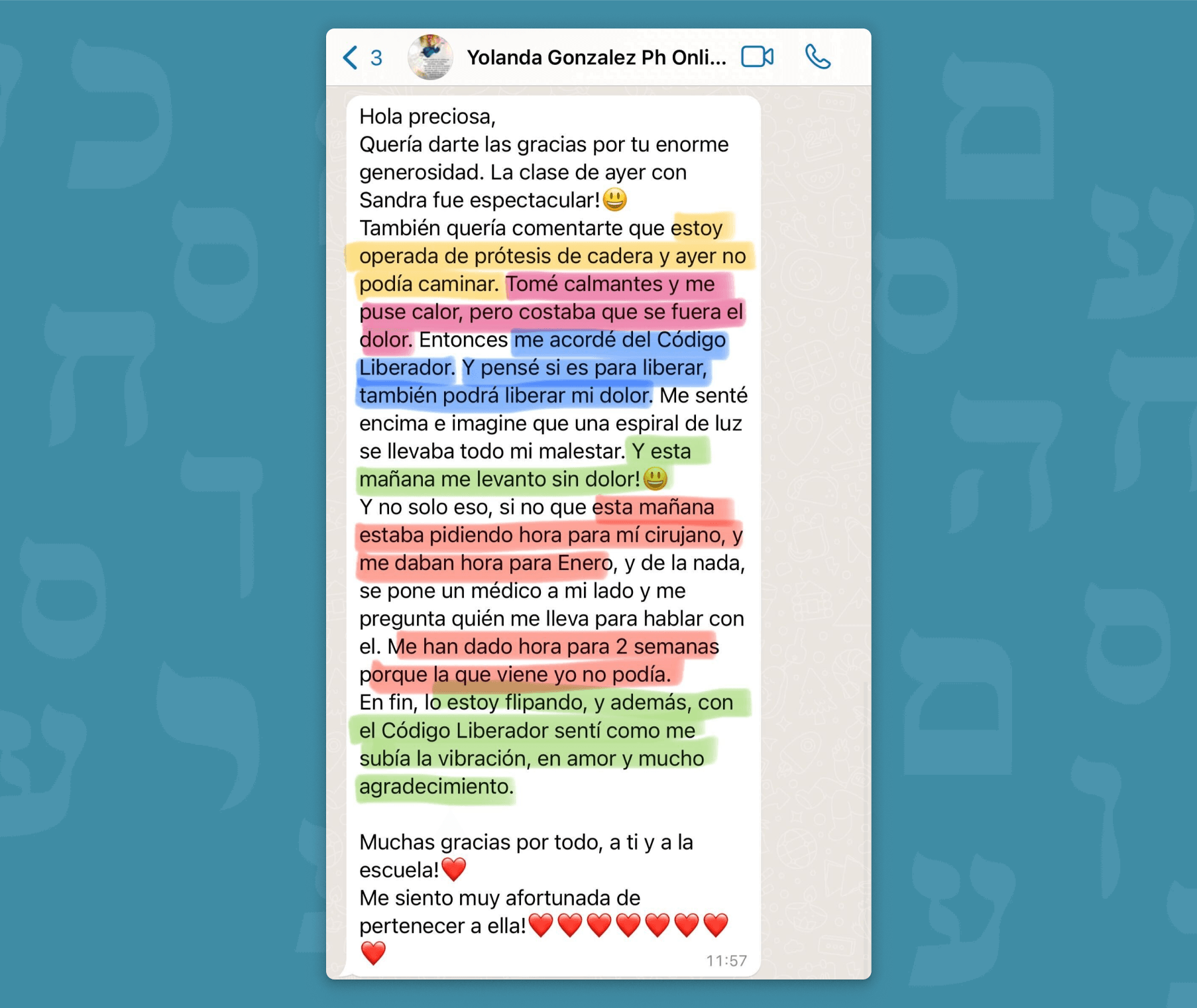Testimonio escuela internacional de péndulo hebreo